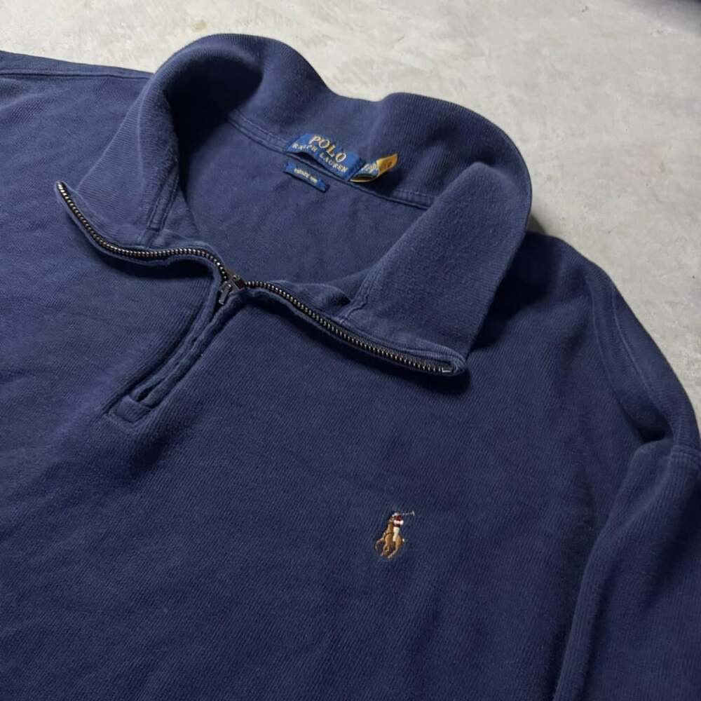 Polo Ralph Lauren Estate Rib Quarter Zip Pullover Size 2XB Navy